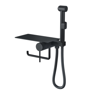 Гигиенический душ с полочкой со смесителем SCANDI 708B черный
