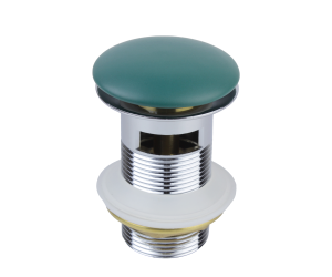 1001/1G Донный клапан зеленый с переливом (керамическая крышка)