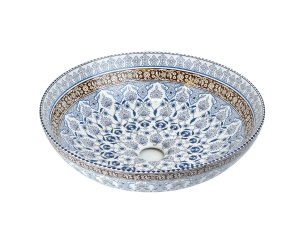 Раковина накладная умывальник Marrakesh 1008 синяя