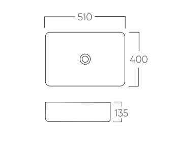 1073M Накладная раковина LACIO  510*400*135